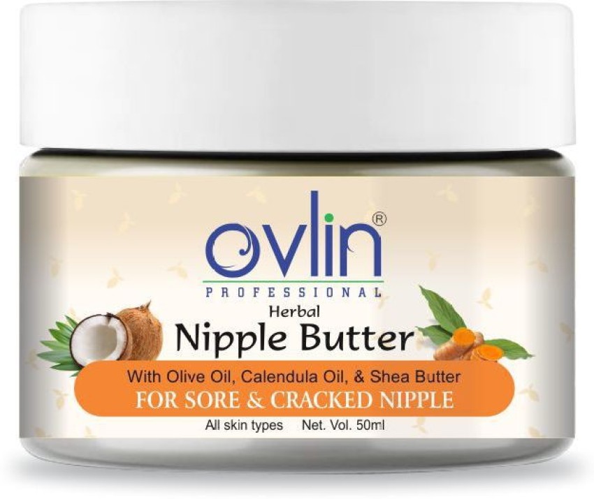Ovlin Natural Nipple Butter For Breastfeeding Moms,Virgin Coconut oil and  Organic Shea Butter, Olive Oil And calendula oil For Sore and cracked  Nipple