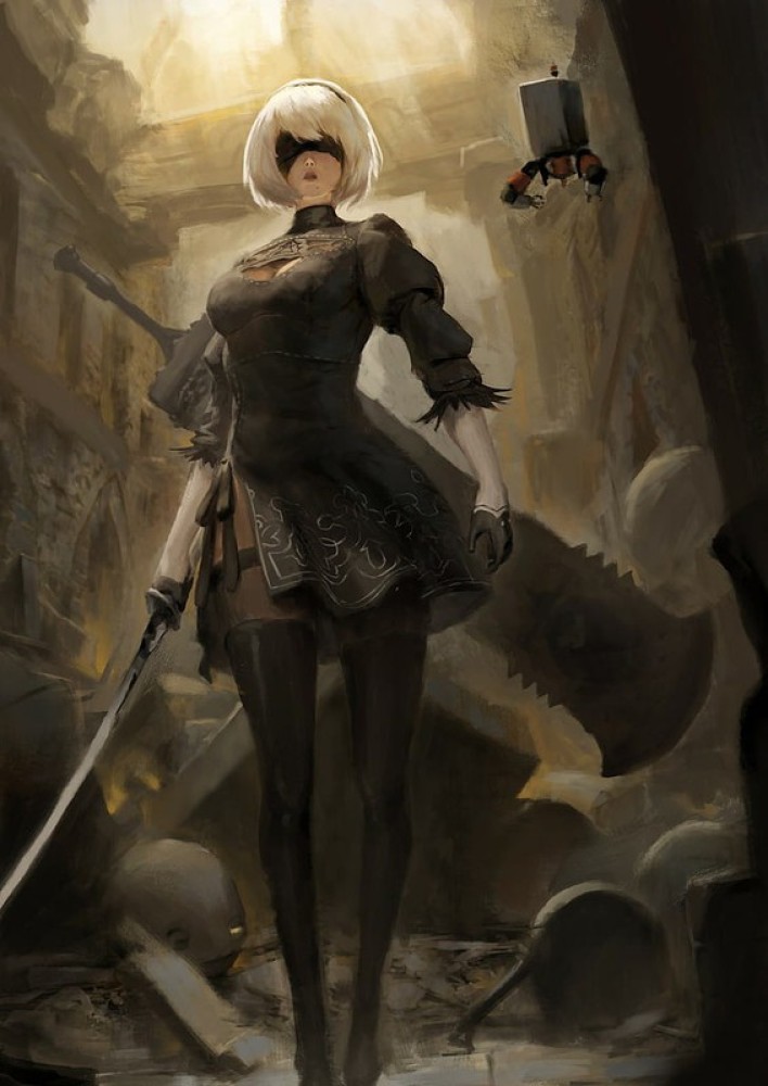 Nier Automata 2B Nier Automata Sword Anime Matte Finish Poster