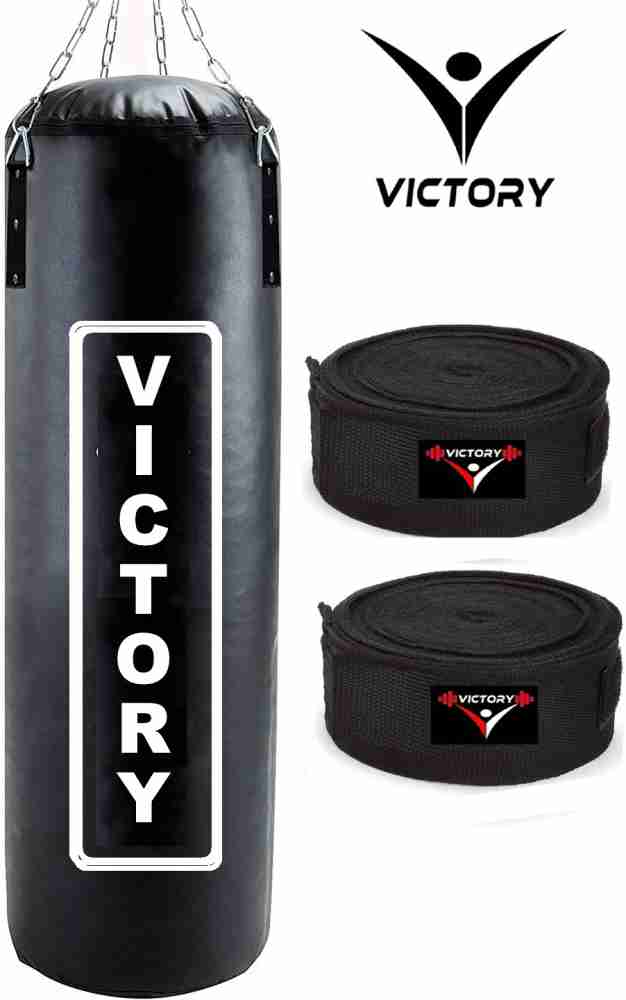 VICTORY Unfilled Heavy Punching Bag with Boxing Glove and Hand Grip and  Solid Hanging Chain , Synthetic Leather (3 Feet) Boxing Kit - Buy VICTORY  Unfilled Heavy Punching Bag with Boxing Glove