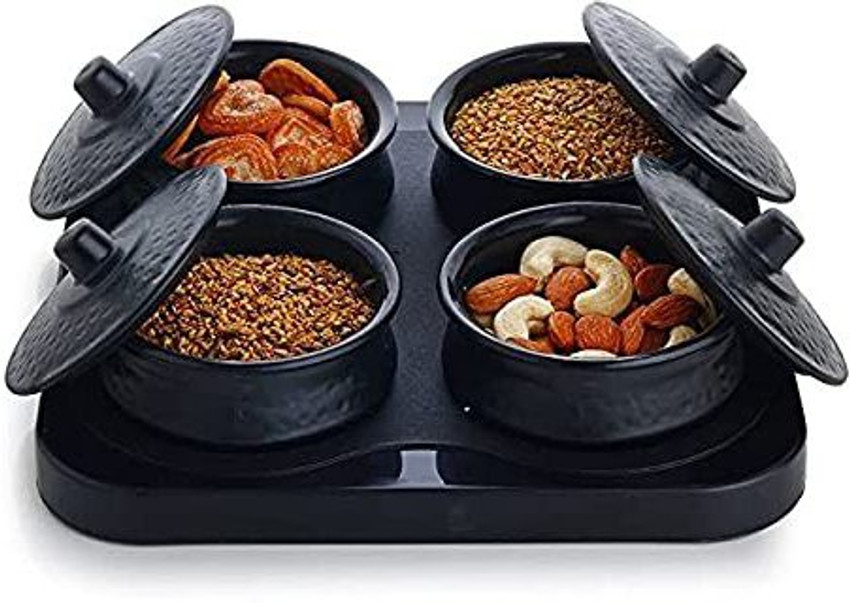 Zeom Kitchen s 1st Choice Serving Tray With 4PCs Bowl Set For Dry