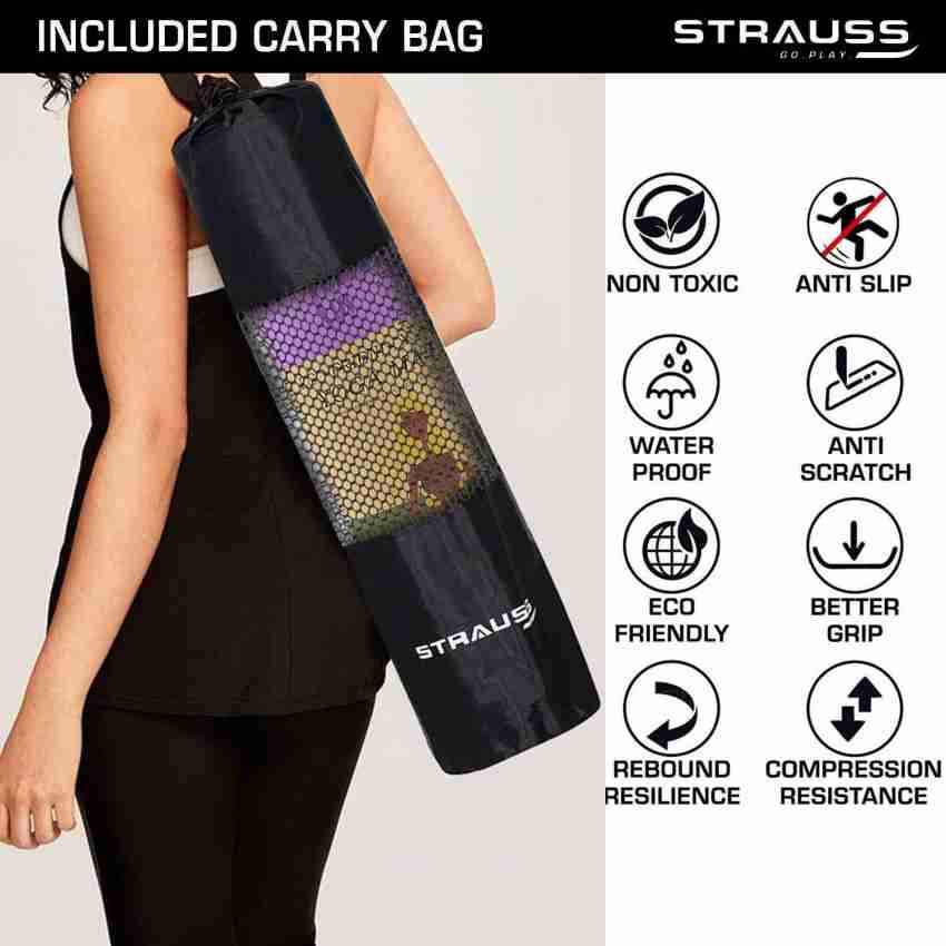 Strauss PE Eco-Friendly Yoga Mat for Men & Women with Carry Bag Purple 6 mm  Yoga Mat - Buy Strauss PE Eco-Friendly Yoga Mat for Men & Women with Carry  Bag Purple