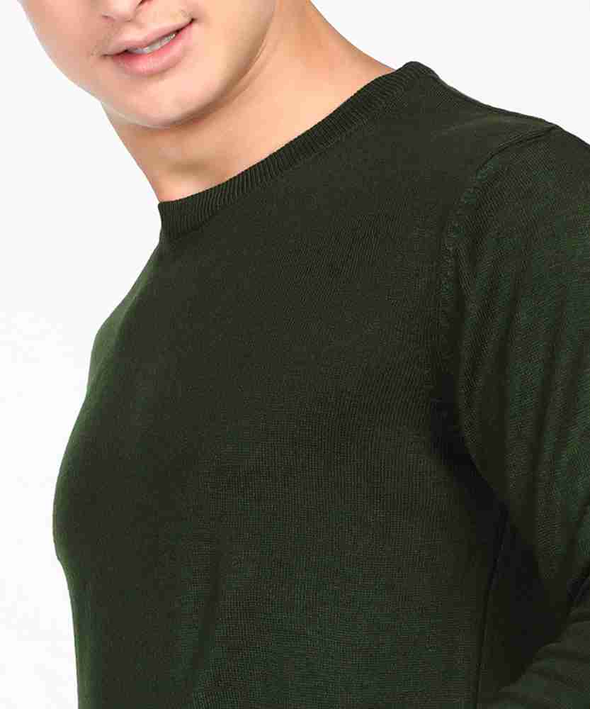 SINGLE by Ranbir Kapoor Solid Round Neck Casual Men Green Sweater - Buy  SINGLE by Ranbir Kapoor Solid Round Neck Casual Men Green Sweater Online at  Best Prices in India | Flipkart.com