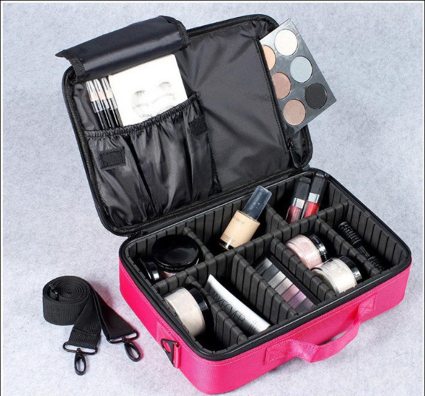TOURTIER Travel Makeup Artist Cosmetic Storage Bag Pink - Price in India