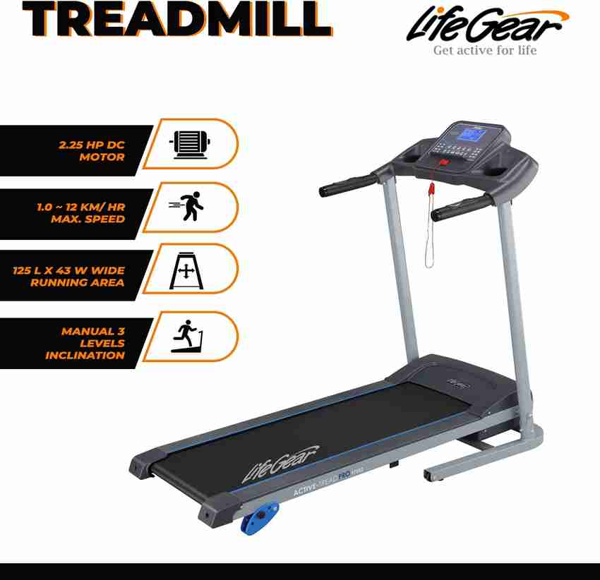 LifeGear Motorized Treadmill for home use with 120 Kg User weight MP3 USB AUX with speaker Treadmill Buy LifeGear Motorized Treadmill for home use with 120 Kg User weight MP3 USB