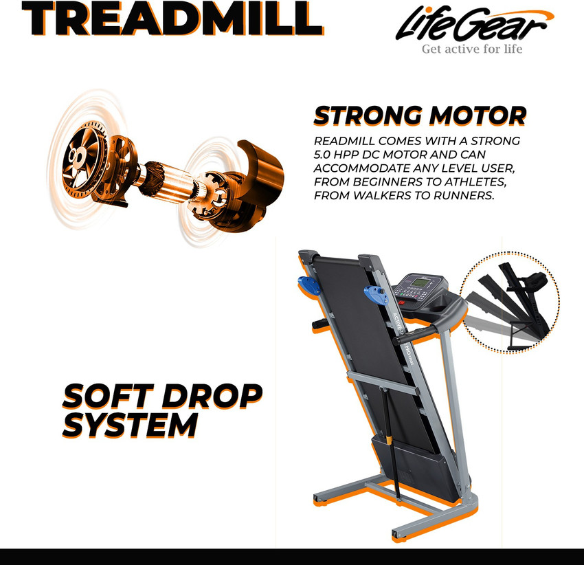 LifeGear Motorized Treadmill for home use with 120 Kg User weight