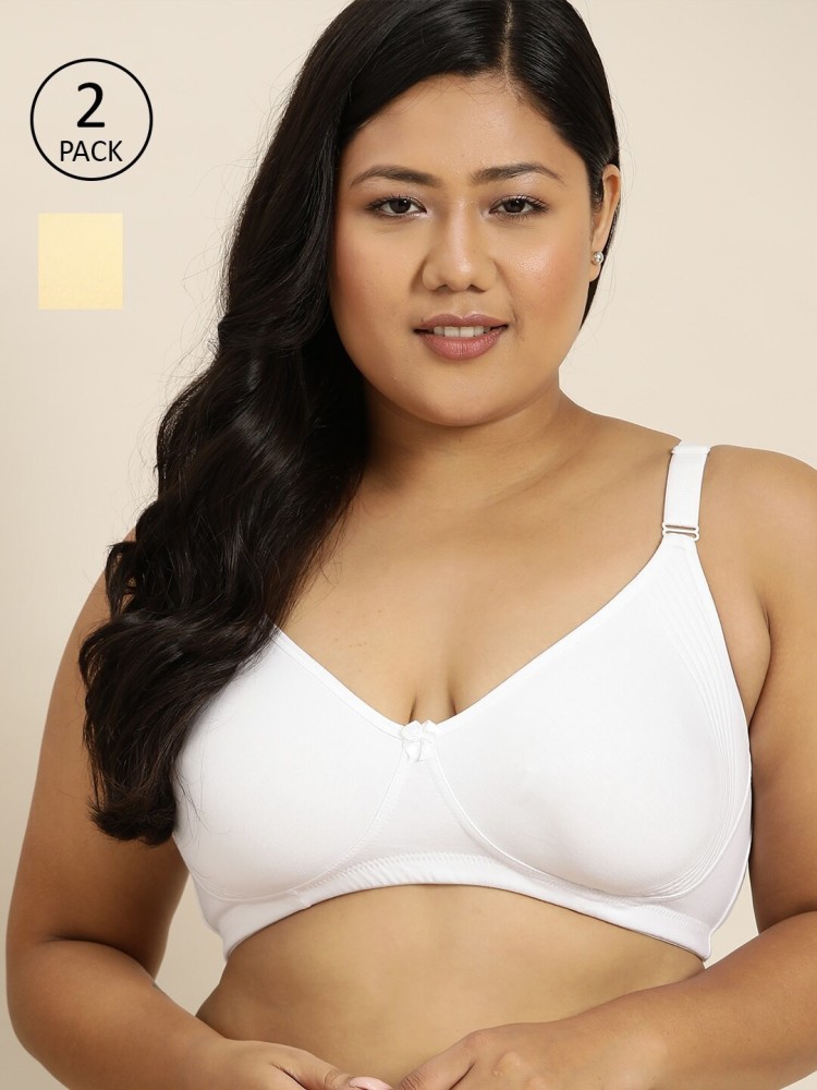 Buy Madam Women White Full Coverage Bra 44B (Pack of - 3) Online