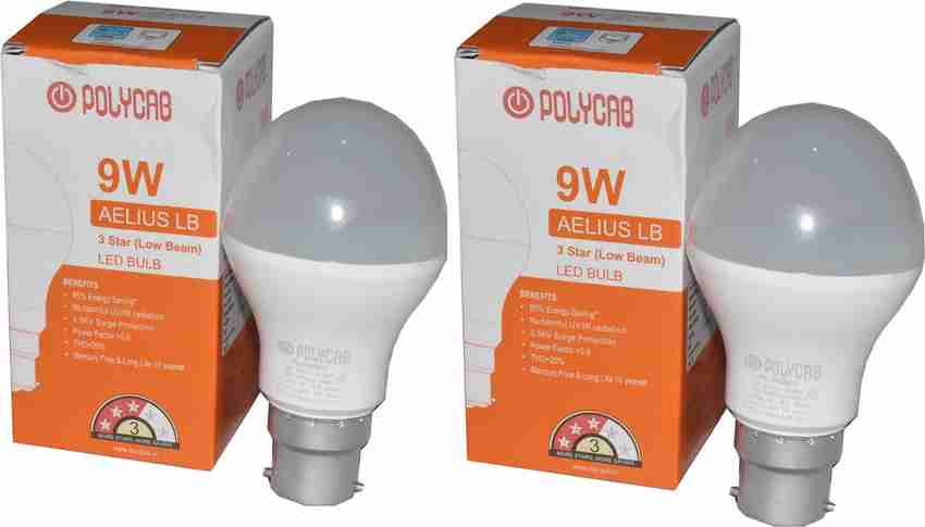 Polycab 9 W Basic Standard B22 LED Bulb Price in India Buy Polycab 9 W Basic Standard B22 LED Bulb online at Flipkart