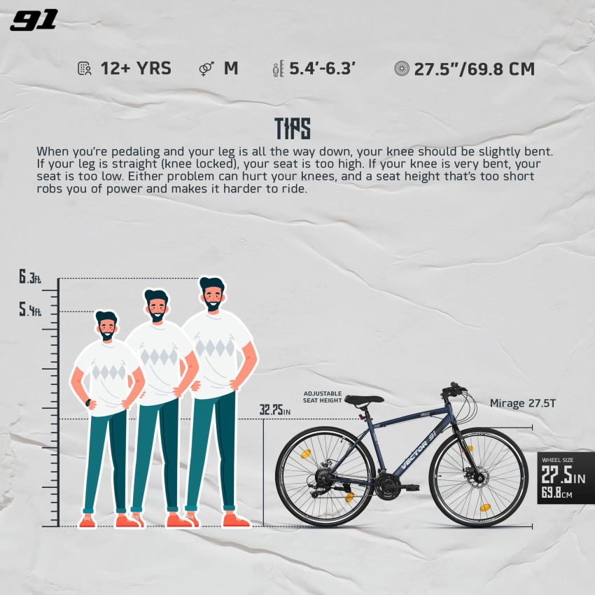 Hybrid bike chart outlet size