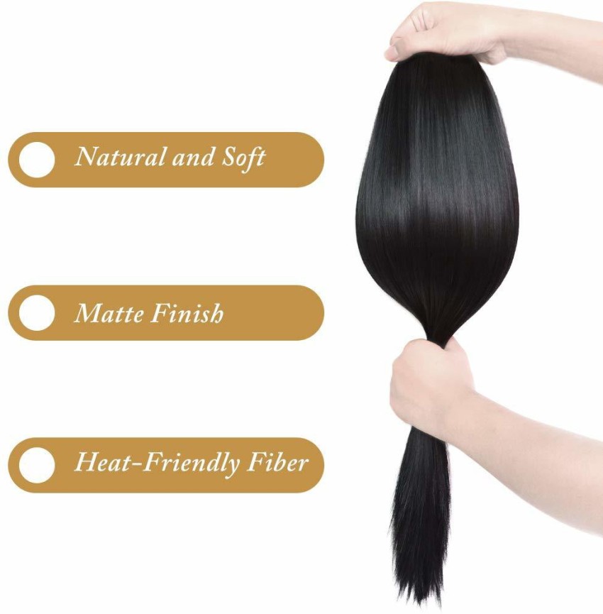 Thrift Bazaar'S Black Straight Hair Extension