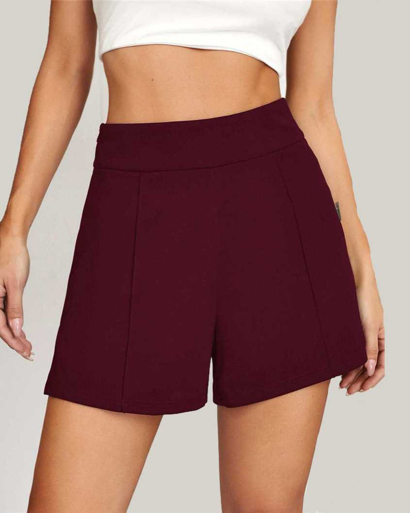 LOSACHE Solid Women Maroon High Waist Shorts Buy LOSACHE Solid Women Maroon High Waist Shorts Online at Best Prices in India Flipkart