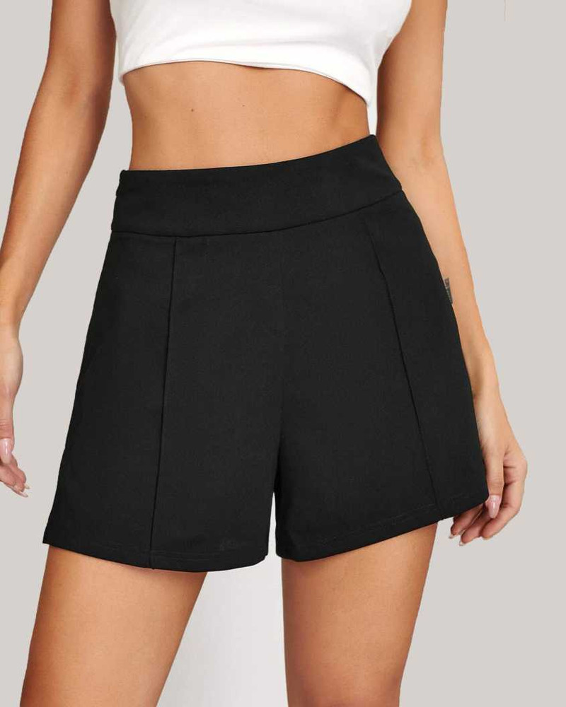 Black high online waisted shorts india