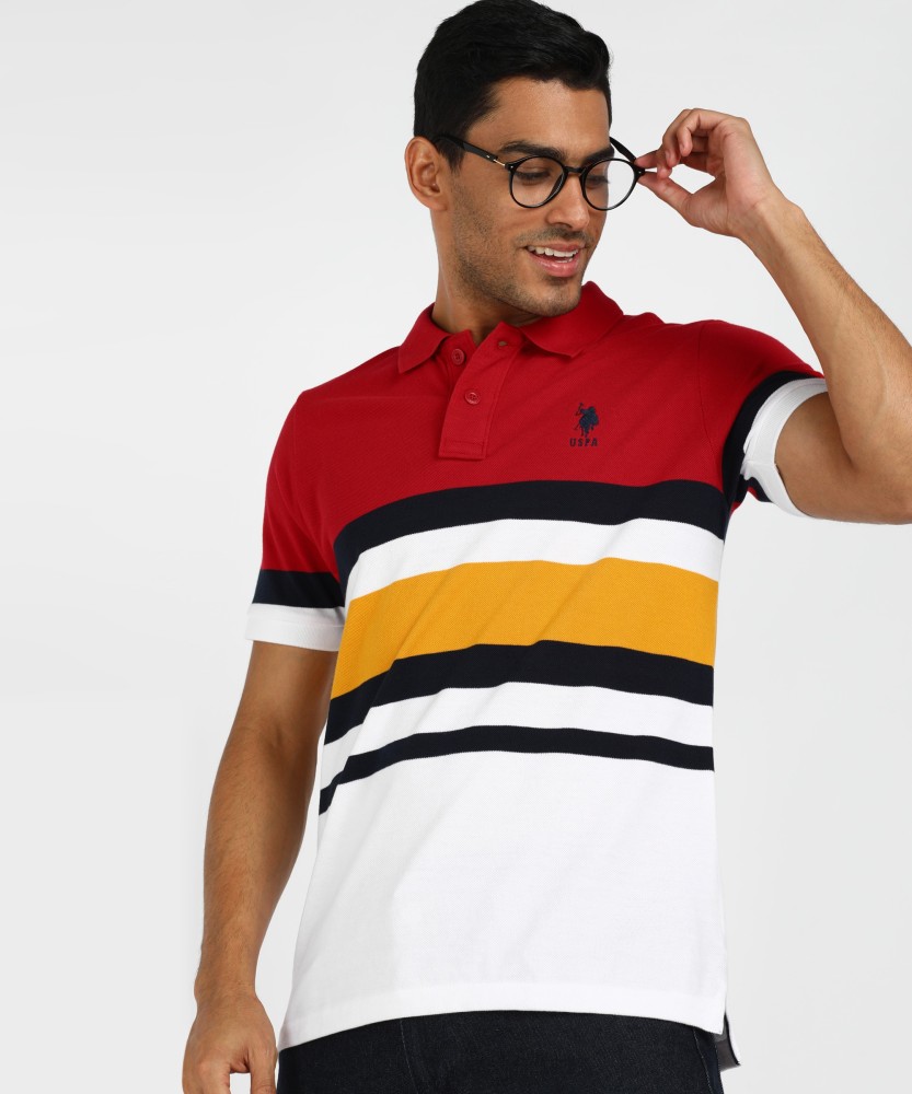 Striped polo t top shirts online