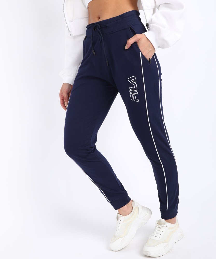 FILA Solid Women Blue Track Pants - Buy FILA Solid Women Blue