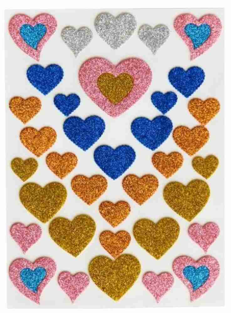 50 Pieces Foam Heart Glitter Stickers Stickers Ornament Gift Wedding  decoration Valentine's day Crafts 