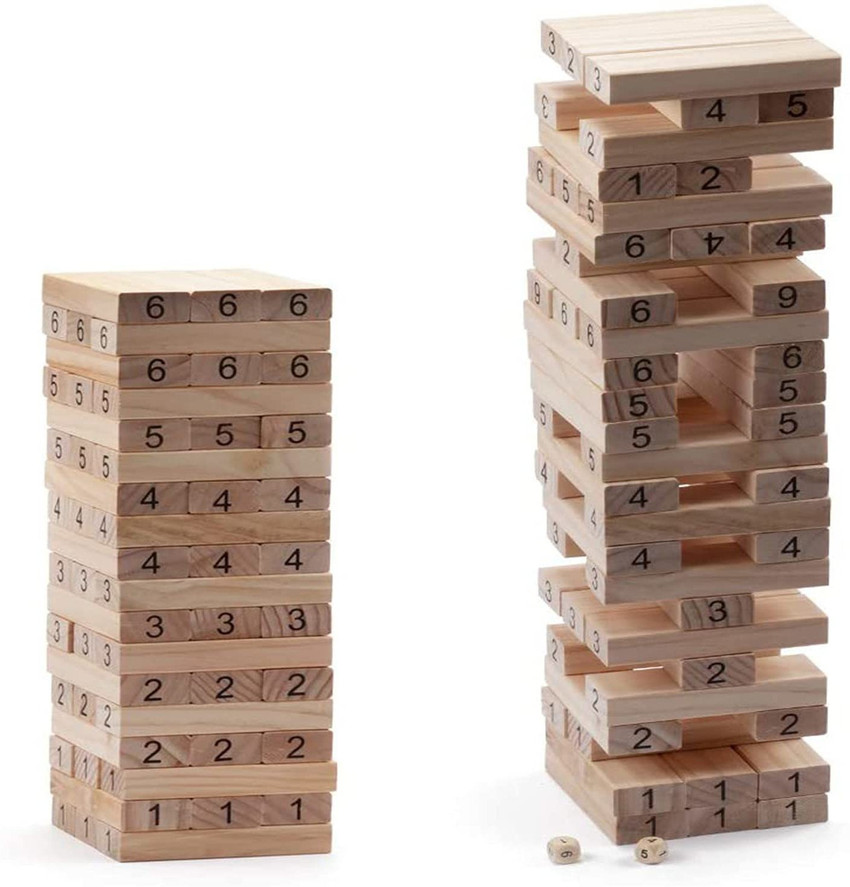 How to Play Jenga Wooden Blocks Game with Dice – Erenjoy