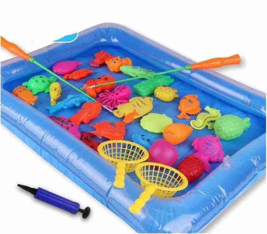 IndusBay Inflatable Fish Pond Fishing Fish Catching Game Toys with
