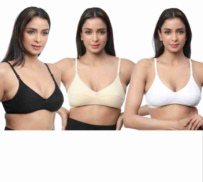 Women's Hosiery Cotton Non Padded Non-Wired T-shirt Bra Multicolored All  Sizes