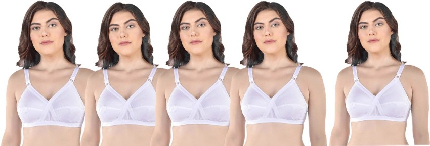 Winsure Women's cotton non padded non wired seamed full coverage cotton bra  combo pack of 6 pcs size available ( 32 to 46) C cups Women Full Coverage  Non Padded Bra 