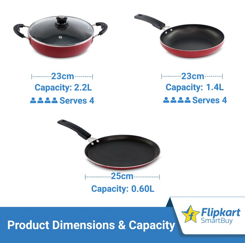 Flipkart SmartBuy Tawa and Fry Pan with Steel Lid Non-Stick Coated