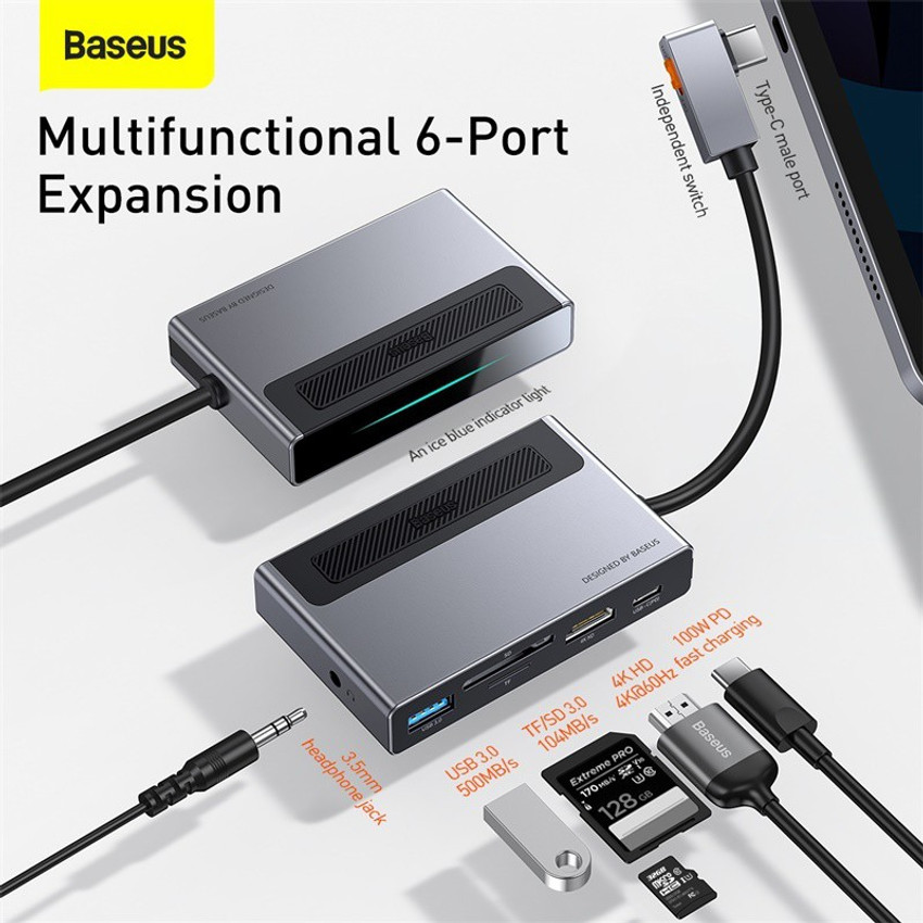Baseus HUB Compatible with MacBook iPad Dell HP Lenovo Type C