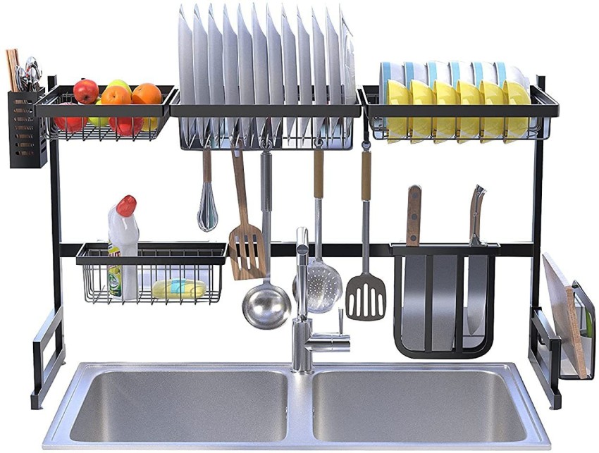 GILLAS Dish Drying Rack, 2 Tier Dish Racks for Kitchen Counter, Kitchen  Organization with Large Capacity Dish Drainers & drainboard, Dish Rack with