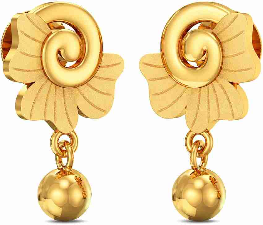 Joyalukkas Spiral Floral Yellow Gold 22kt Stud Earring Price in India Buy Joyalukkas Spiral Floral Yellow Gold 22kt Stud Earring online at Flipkart
