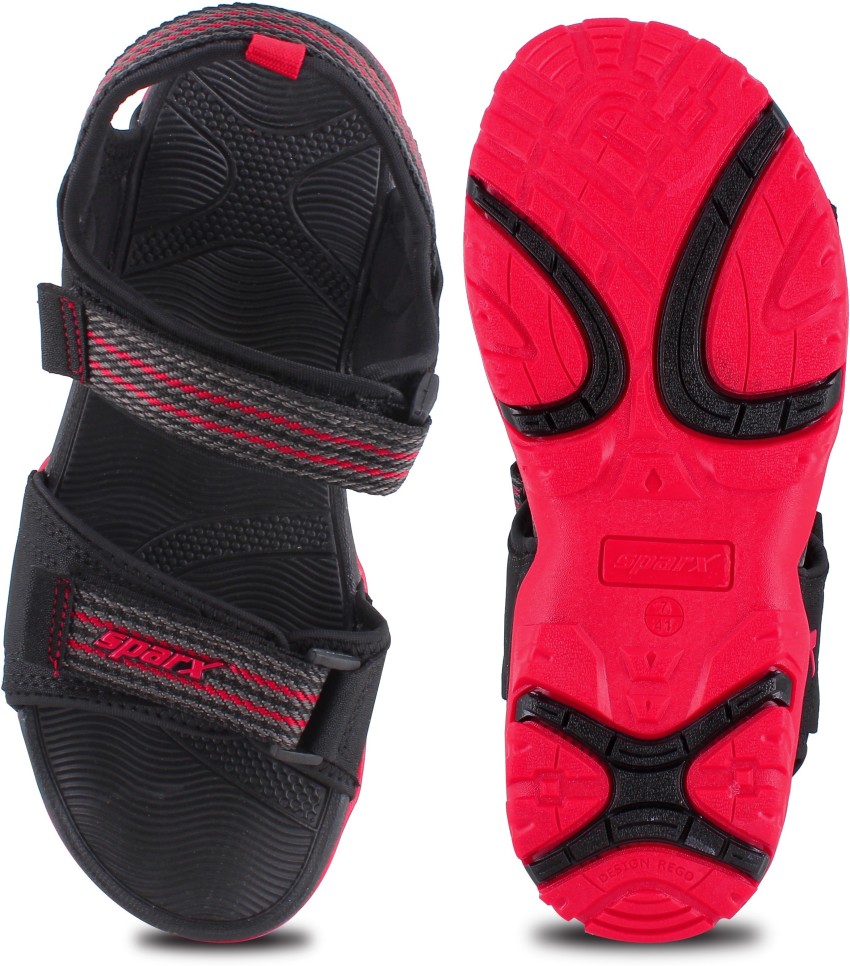 Sparx red clearance black sandals