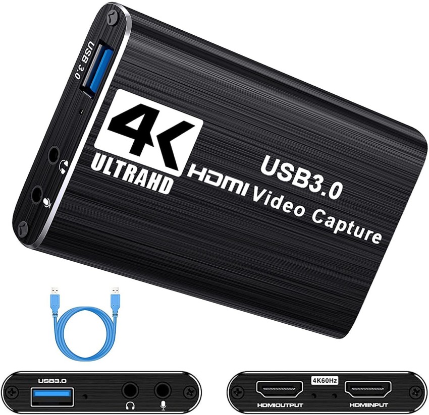 Guermok Video Capture Card, 4K HDMI to USBC Capture Card with Mic Loop Out,  1080P 60FPS Video Recorder for Gaming Live Streaming,Video Capture Device