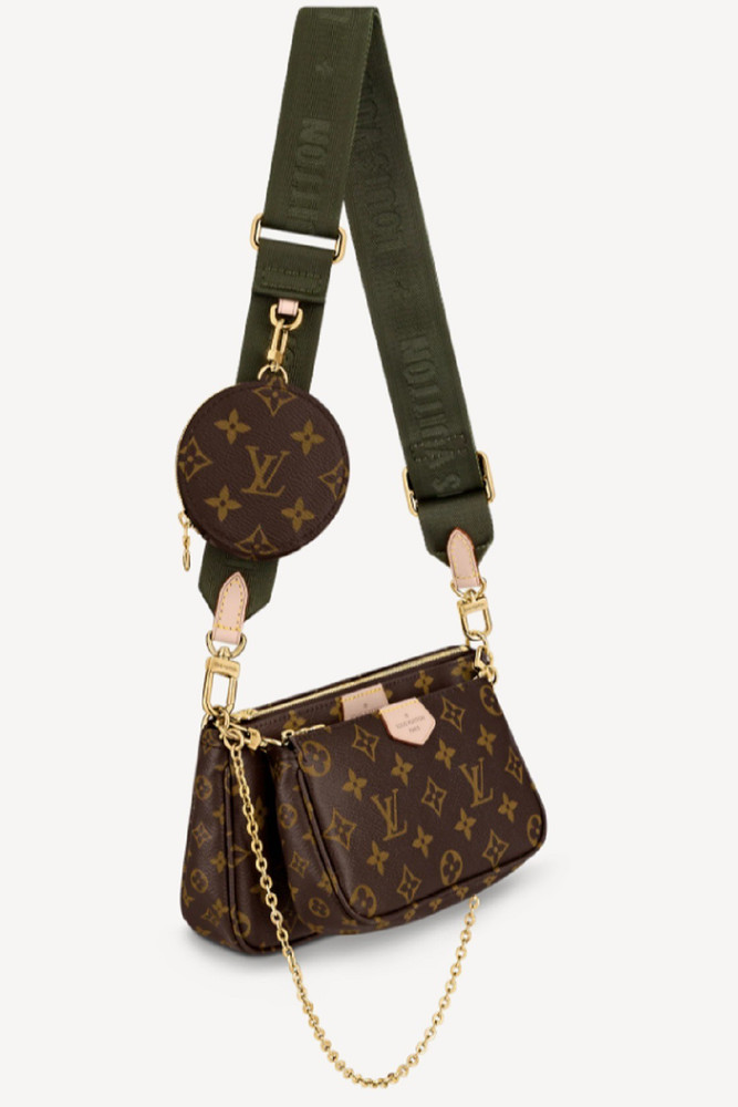 LV POCHETTE Green Sling Bag Multi Pochette Accessoires Monogram
