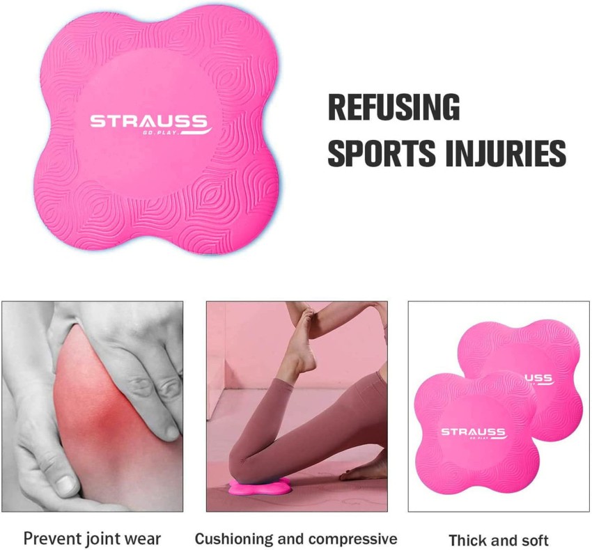 Strauss Yoga Knee Pad Cushions, Yoga Accessories, Support For Knees &  Elbows (Pair) Knee Support - Buy Strauss Yoga Knee Pad Cushions, Yoga  Accessories