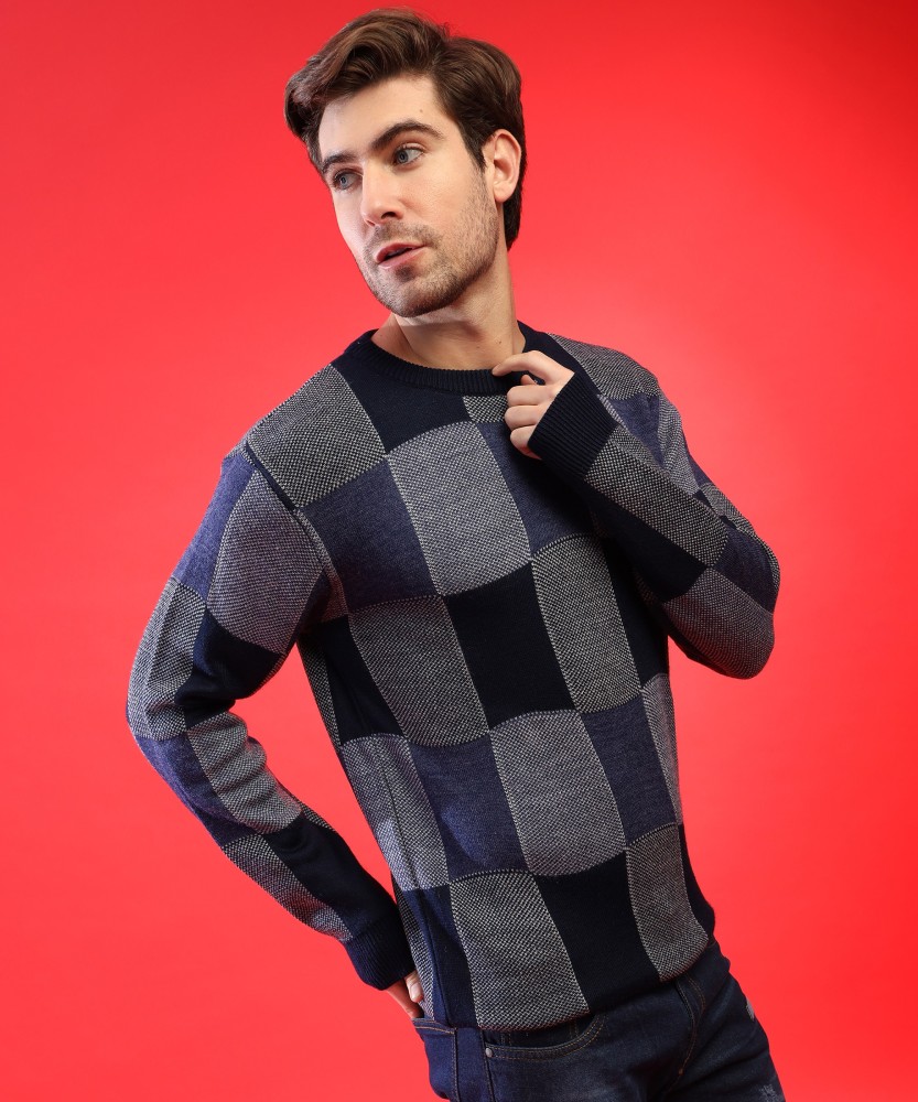 Checkered sales sweater mens