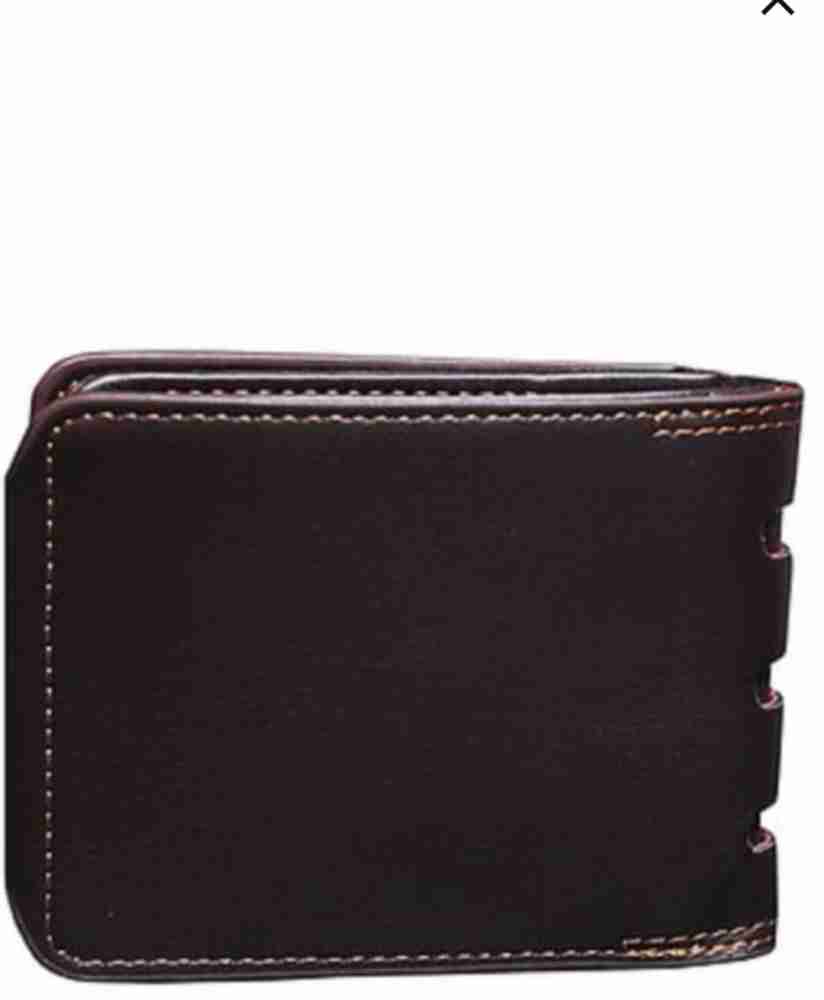 APM Men Casual Brown Genuine Leather Wallet Brown Price in India