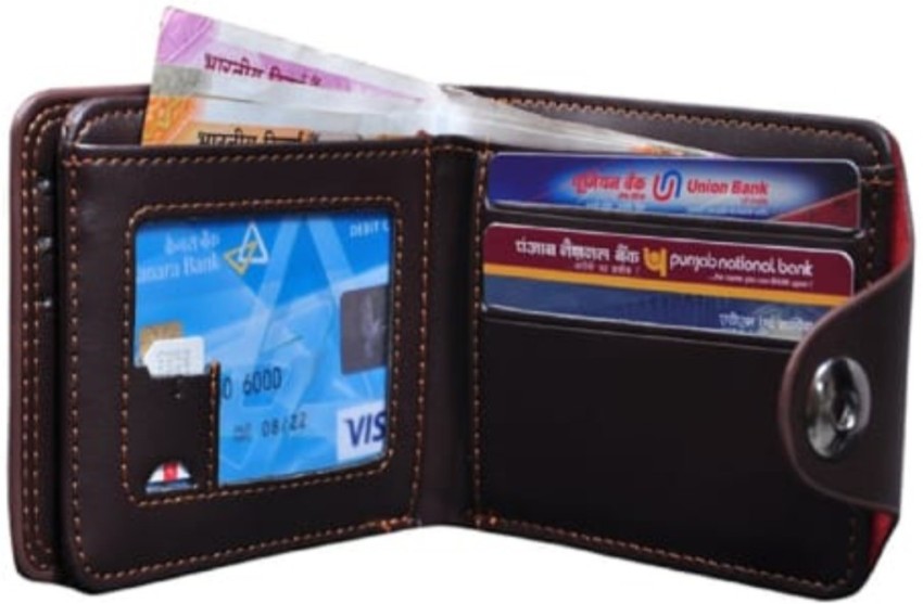 APM Men Casual Brown Genuine Leather Wallet Brown Price in India