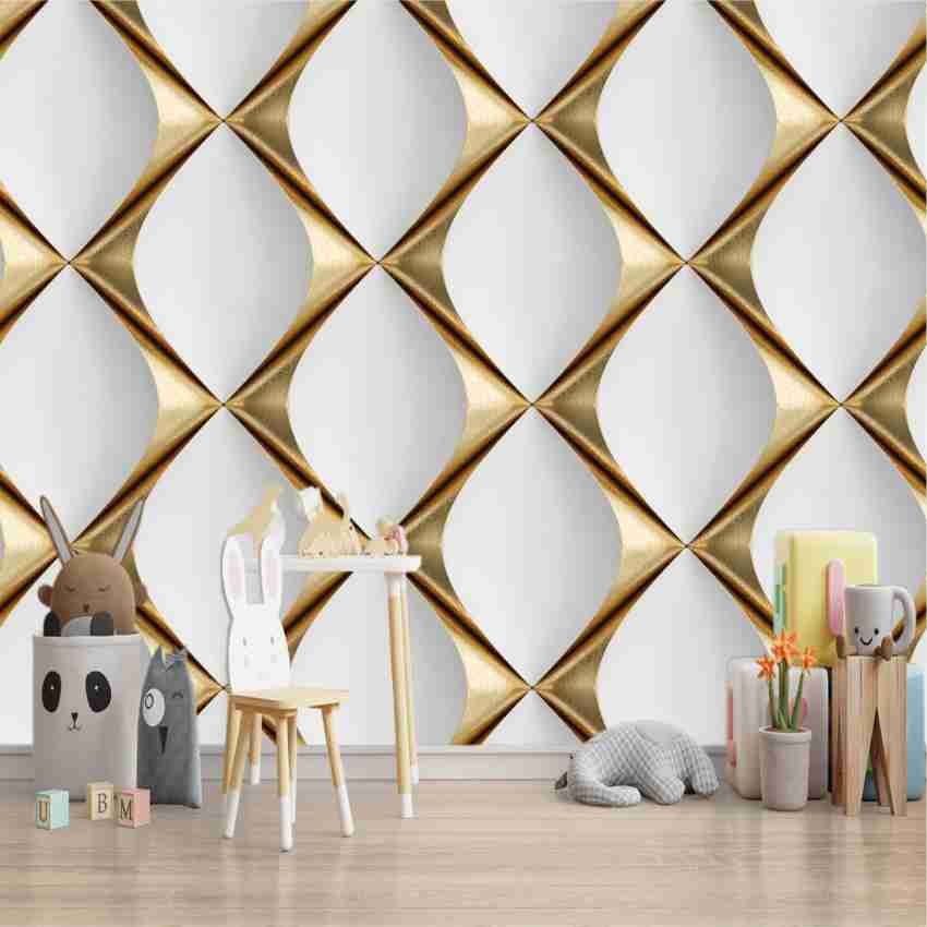 gold wallpaper for living room