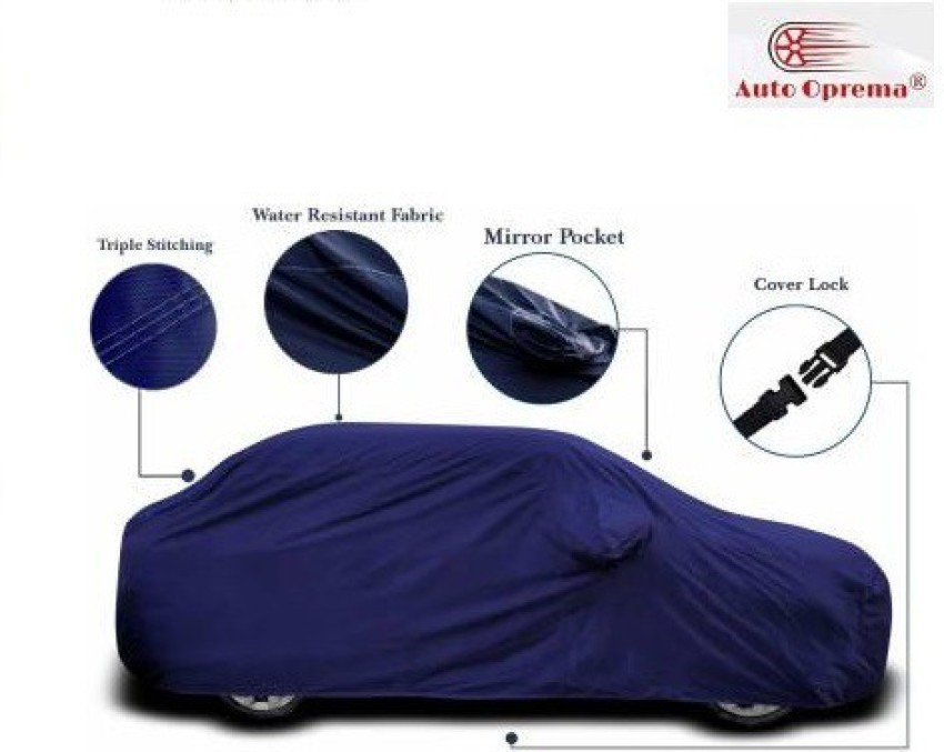 Buy Auto Oprema Blue Polyester Car Body Cover with Mirror Pockets
