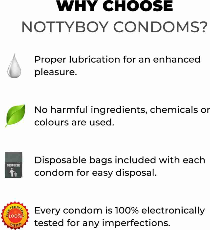 NottyBoy Condoms 100 Pack Variety Combo - 4IN1, Ultra Ribbed