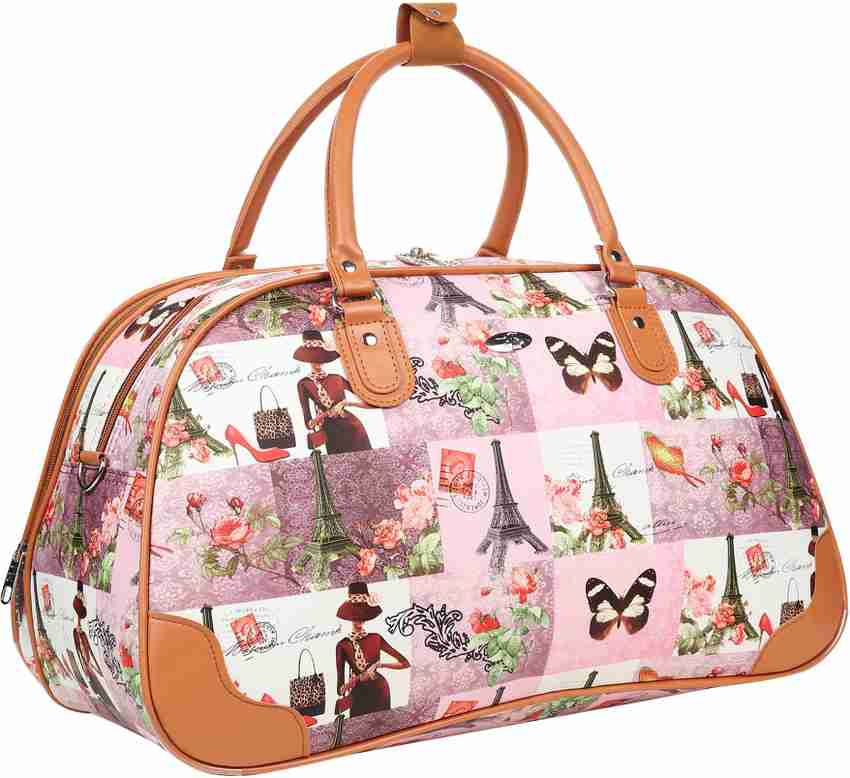kezitaska Women Travel Duffle Bag PINK PRINT Duffel Without Wheels PINK PRINT Price in India Flipkart