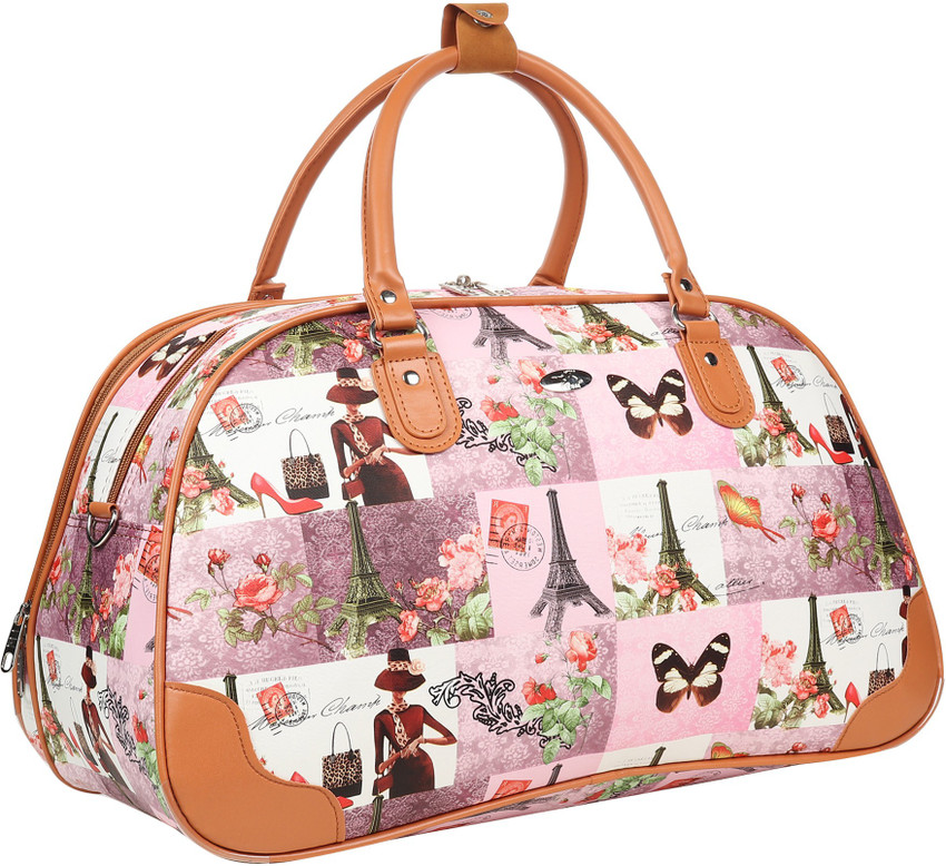 Pink travel duffle bag sales