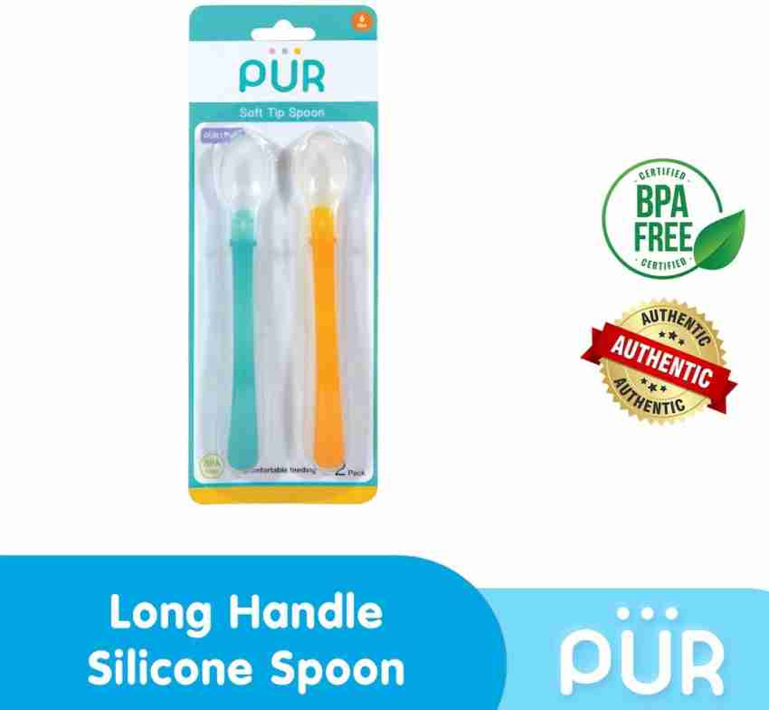 Chic Buddy Soft tip Silicone First Stage Training Spoons( Blue)Pack of