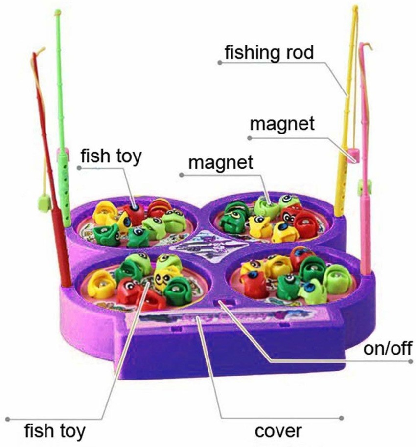 vulternic Fish Catching Game Toy with Magnetic Fishing Rods Party