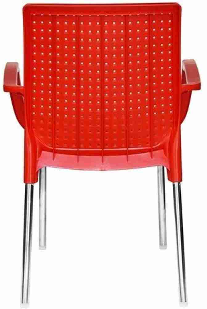 ITALICA Plasteel Chair With Armrest Stainless Steel Legs Glossy