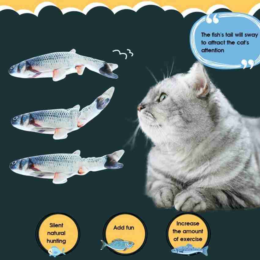 Electric Flopping Fish 10.5, Moving Cat Kicker Fish Toy, Realistic Floppy Fish  Dog Toy, Wiggle Fish Catnip Toys, Motion Kitten Toy, Plush Interactive Cat  Toys, Fun Toy for Cat Exercise 