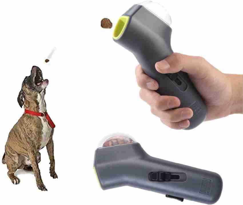 HEEPDD Dog Food Feeder, Funny Pet Treat Launcher Ejecting Interactive Puppy Snack Dispenser Hand Held Gun Food Catapult for Dog Cat Exercise and Training