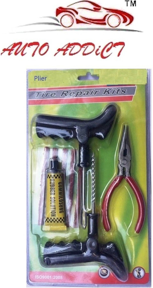AuTO ADDiCT Car Wheel Tyre Tubeless Tyre Puncture Repair Kit with