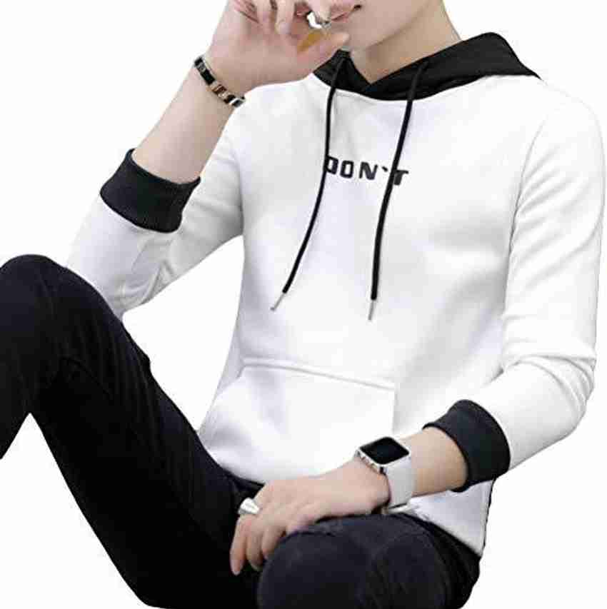 Dagcros Printed Men Hooded Neck White, Black T-Shirt - Buy Dagcros Printed  Men Hooded Neck White, Black T-Shirt Online at Best Prices in India |  Flipkart.com