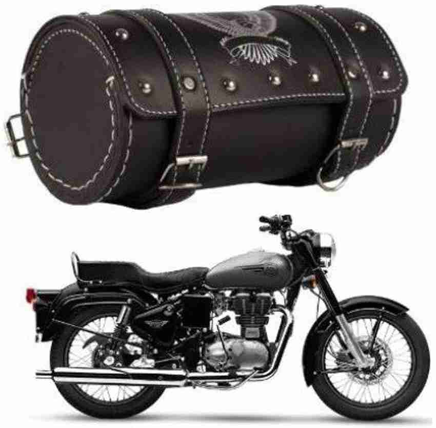 SRPHERE Saddle Bag Black Leather Motorbike Saddlebag Price in