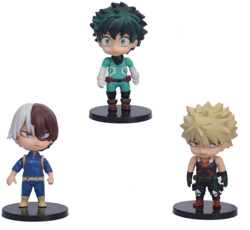 OFFO My Hero Academia Anime Set of 3 Action Figures 1012 cm for home  decors office desk and study table  My Hero Academia Anime Set of 3  Action Figures 1012 cm