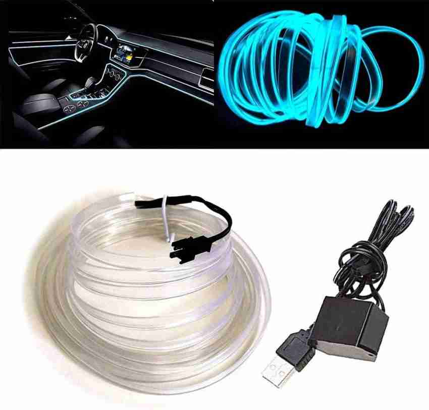 Automaze USB El Wire, 5M Neon Lights 5V with Fuse Protection for Automotive  Car Interior Decoration with 6mm Sewing Edge (Ice blue) Car Fancy Lights  Price in India - Buy Automaze USB