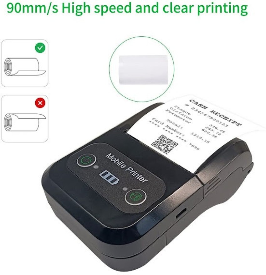 AMSHREE 2 Inch MPT II 58mm Thermal Printer Bluetooth Printer Android POS 2  Inch Receipt Bill Printer Printing Machine for Small Business, Restaurant  Swiggy Zomato KOT, Shopping Mall, Mini Market BLUETOOTH Price