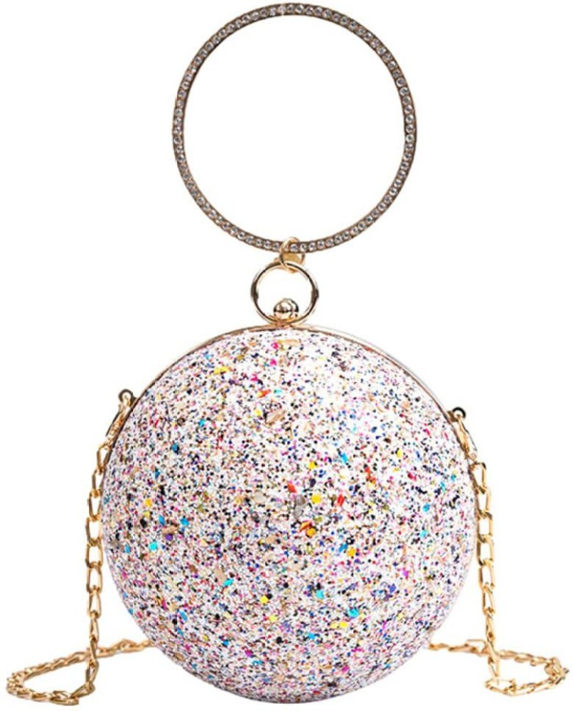 Round clutch sale purse